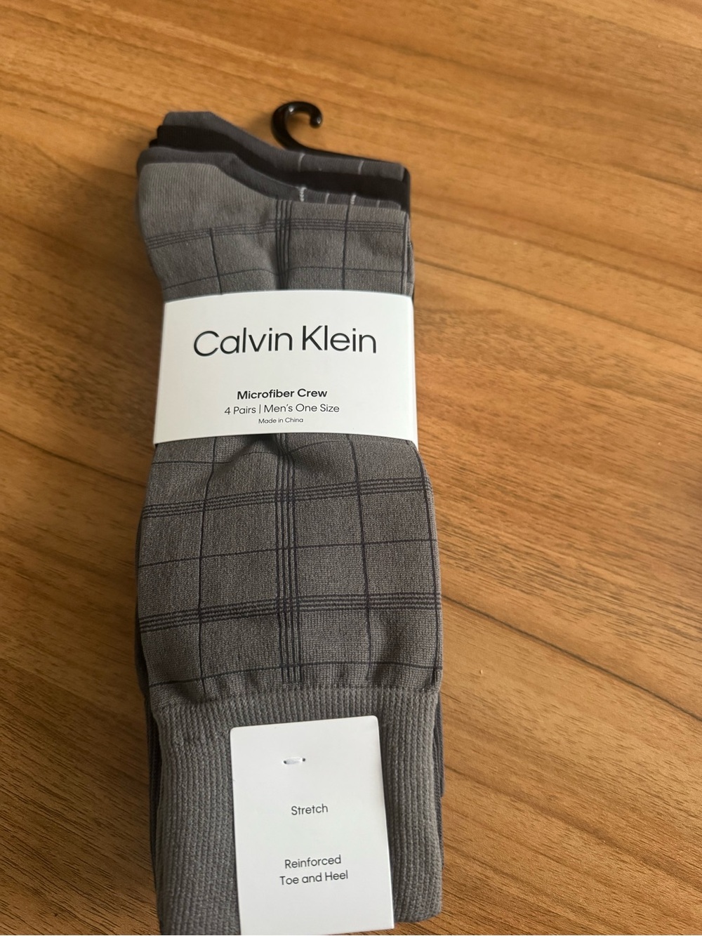 Calvin Klein Men's Gray Microfiber Crew Socks - 4 Pack